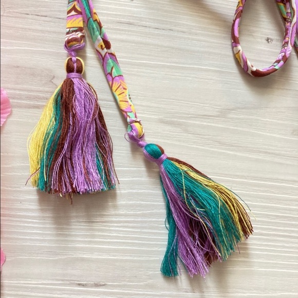 BECCA Colorful Paisley String Triangle Bikini Set - Picture 8 of 10